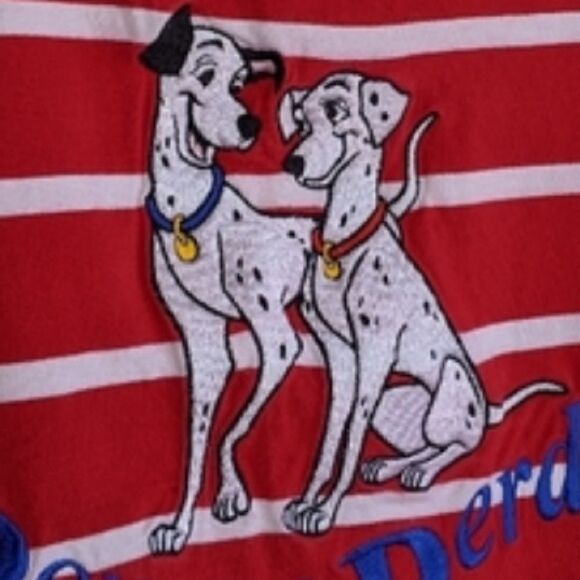 Vintage The Disney Store Red And White Striped Pongo & Perdita Shirt Size M 📦 - Picture 7 of 8